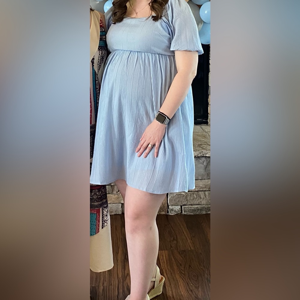 Light Blue Maternity Dress